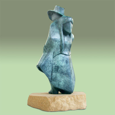 Bronze sculpture - At the back of every good breeze there is a strong wind