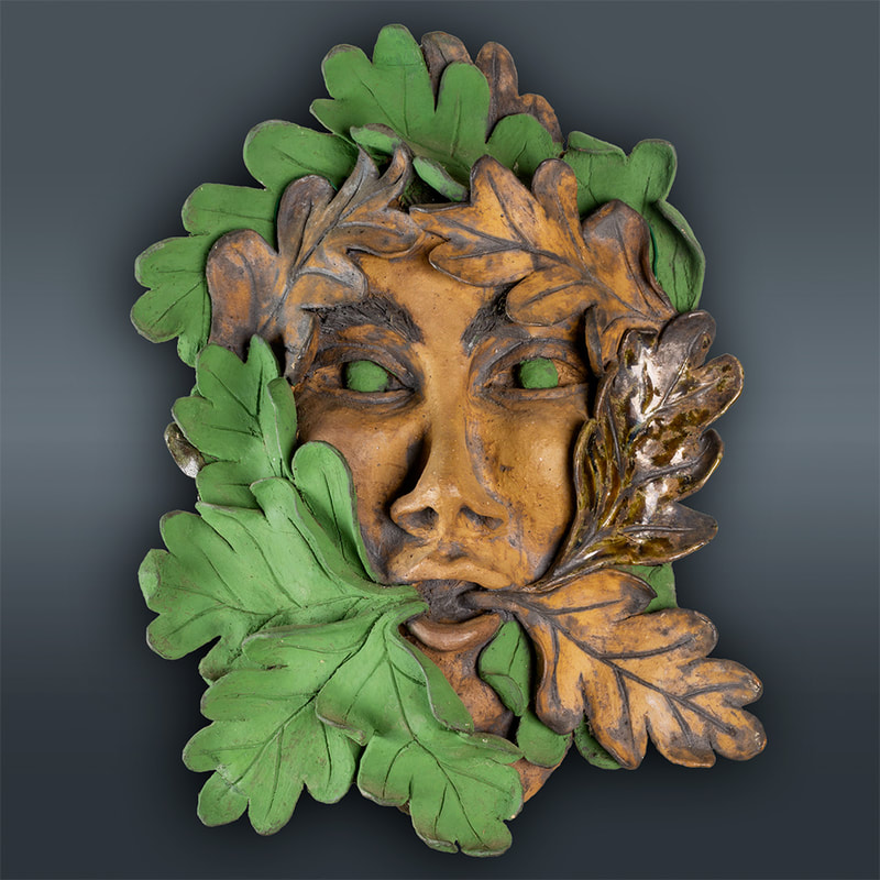 Stoneware sculpture - Oaken Green Man