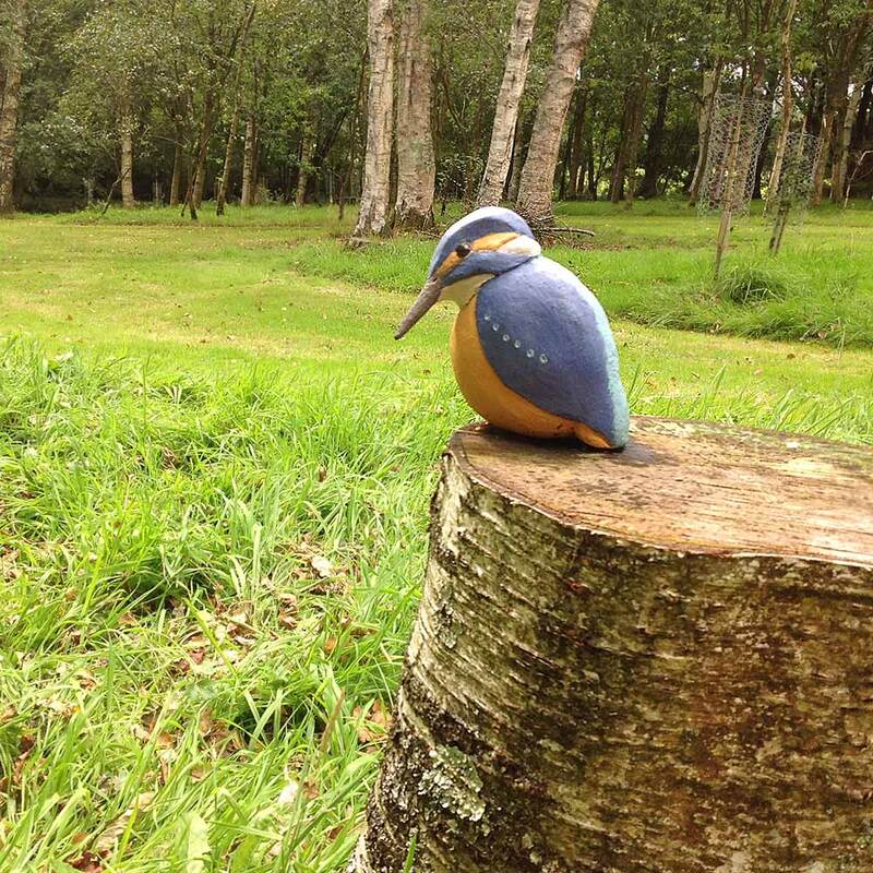 Stoneware sculpture - kingfisher - I'm here for a long wait
