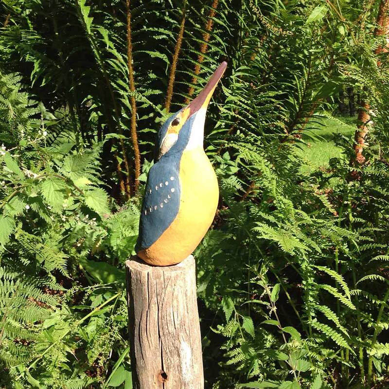 Stoneware sculpture - kingfisher - This is hard to swallow