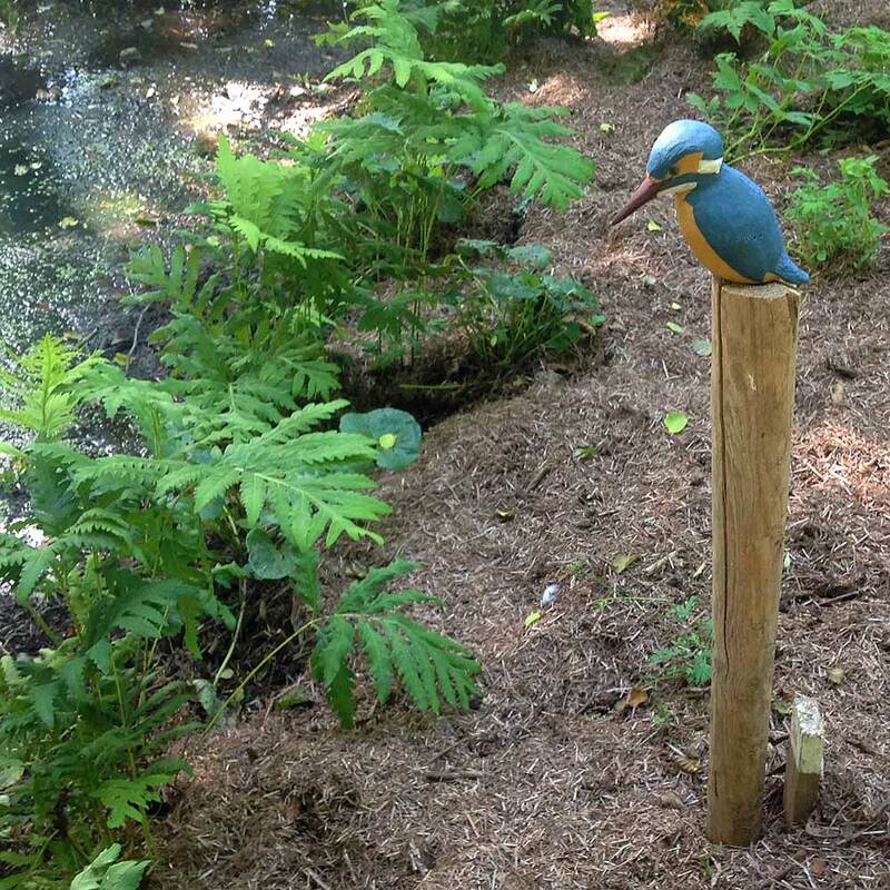 Stoneware sculpture - kingfisher - I'm waiting for my food
